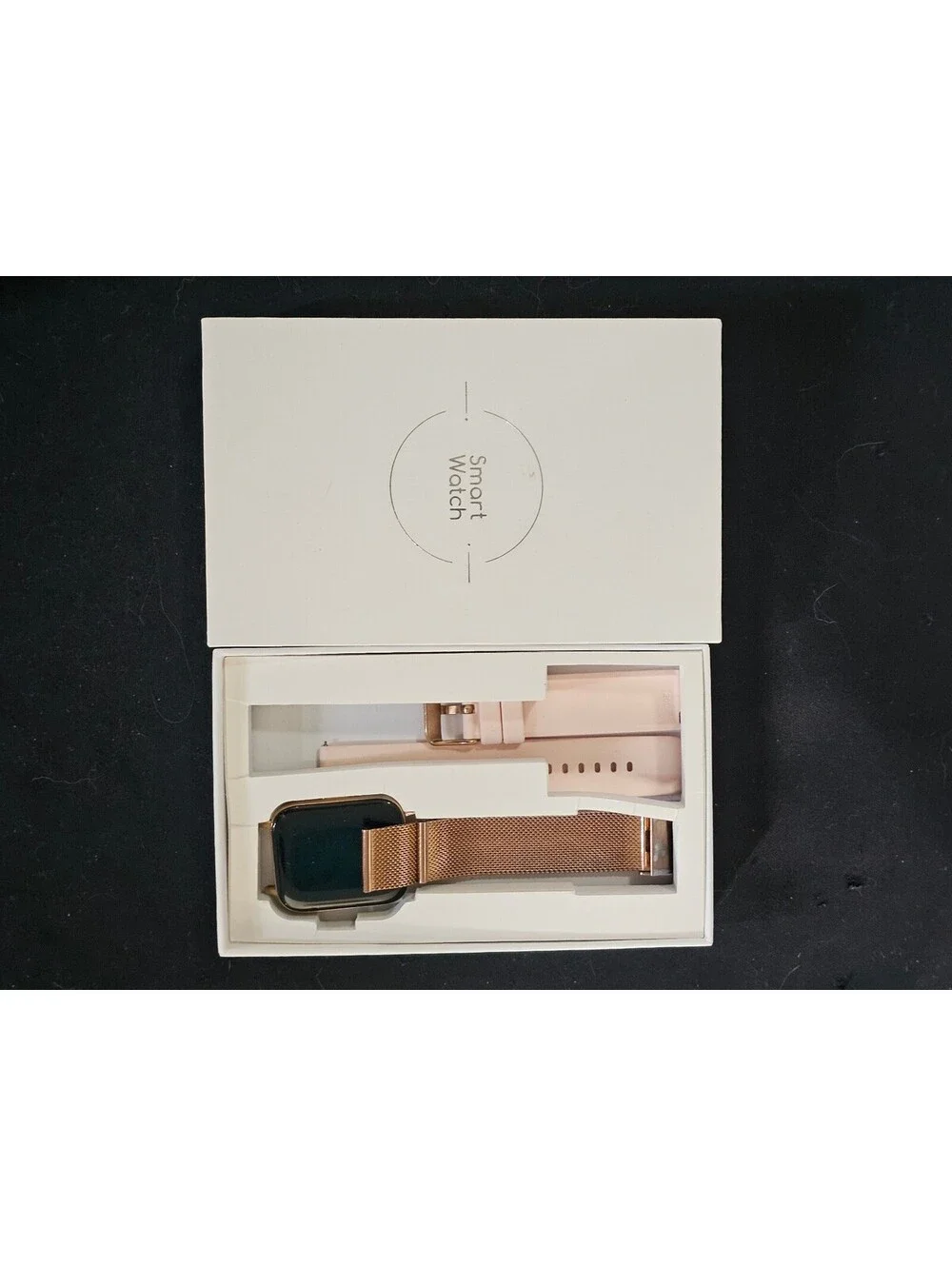 Rose Gold Smart Watch with Extra Pink Silicone Band